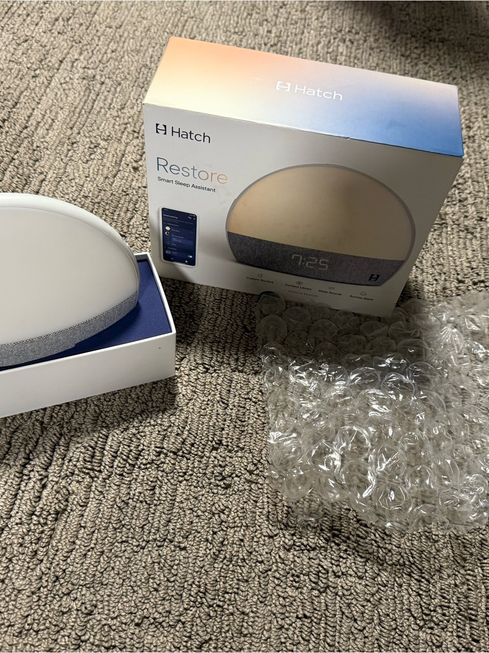Hatch Restore Smart Sleep Assistant - White & Gray Fabric